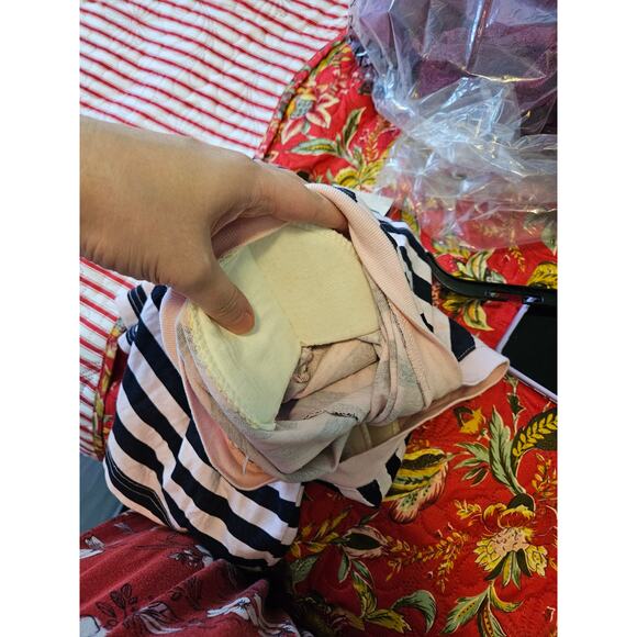 NEW VINTAGE Michael G 90s Striped Tee w/ Small Hole Defect ~ Medium Made in USA - Picture 13 of 14